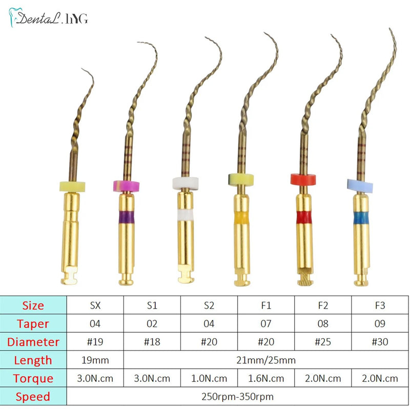 Dental SX-F3 Blue Files Nitinol Rotary Universal Engine Endodontic Anti-Fatigue Constant Needle Dentistry Root Canal Material