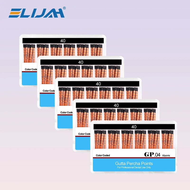 5Boxes Dental Gutta Percha Points with Scale Taper 02/04/06Taper Endo Root Canal Obturating Tips  Depth Mm Marked Bars Materials