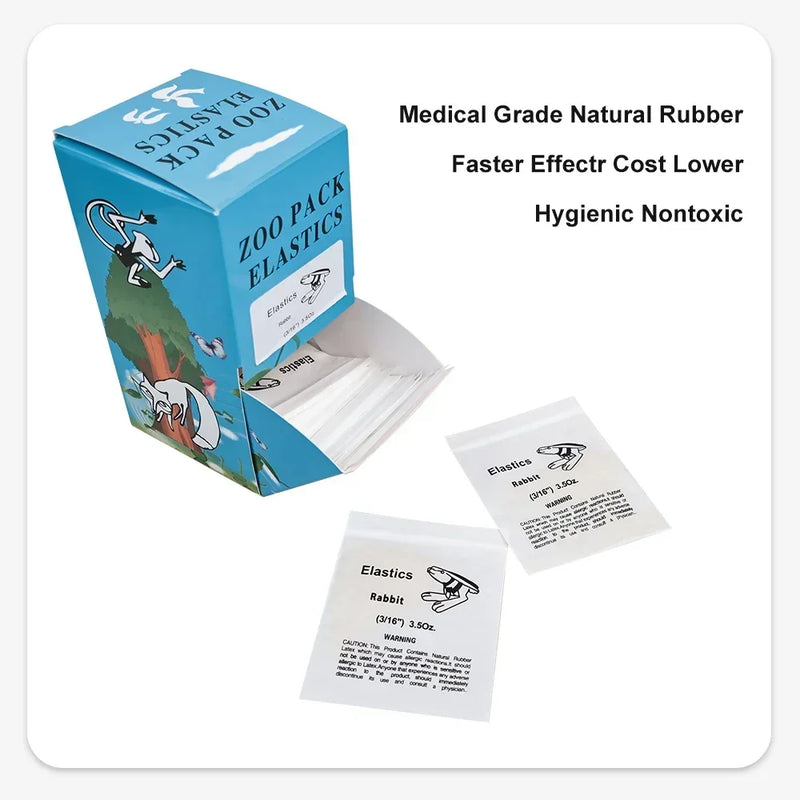 5000Pcs/Box Dental Orthodontic Zoo Pack Elastics Rubber Bands Latex Braces Force 3.5/5.0/6.5OZ Dentistry Orthodontic Materials