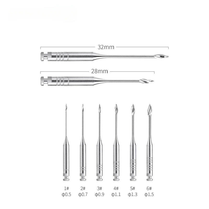 6Pcs/Pack Dental Endodontic Gates Drill Glidden Rotary 28mm/32mm Engine Use Stainless Steel Endo Files