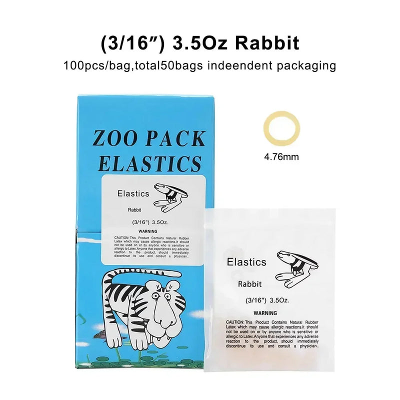 5000Pcs/Box Dental Orthodontic Zoo Pack Elastics Rubber Bands Latex Braces Force 3.5/5.0/6.5OZ Dentistry Orthodontic Materials