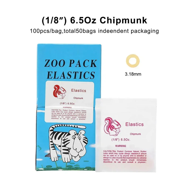 5000Pcs/Box Dental Orthodontic Zoo Pack Elastics Rubber Bands Latex Braces Force 3.5/5.0/6.5OZ Dentistry Orthodontic Materials