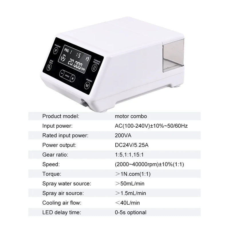 New Dental Brushless Micromotor Indenpendent Use LED Electric Micromotor 1:1/1:5/16:1 Fiber Optic Contra Angle Dentistry Tools