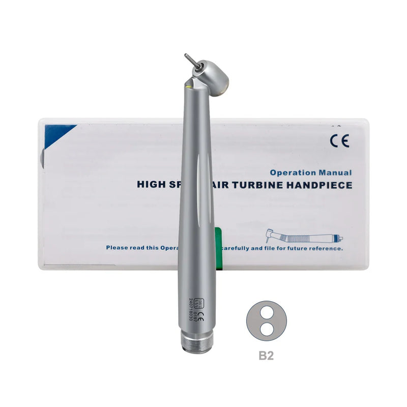 Dental 45° High Speed Handpiece E-generator Integrated Push Button Single Water Spray LED Light Handpiece Dentistry Tools