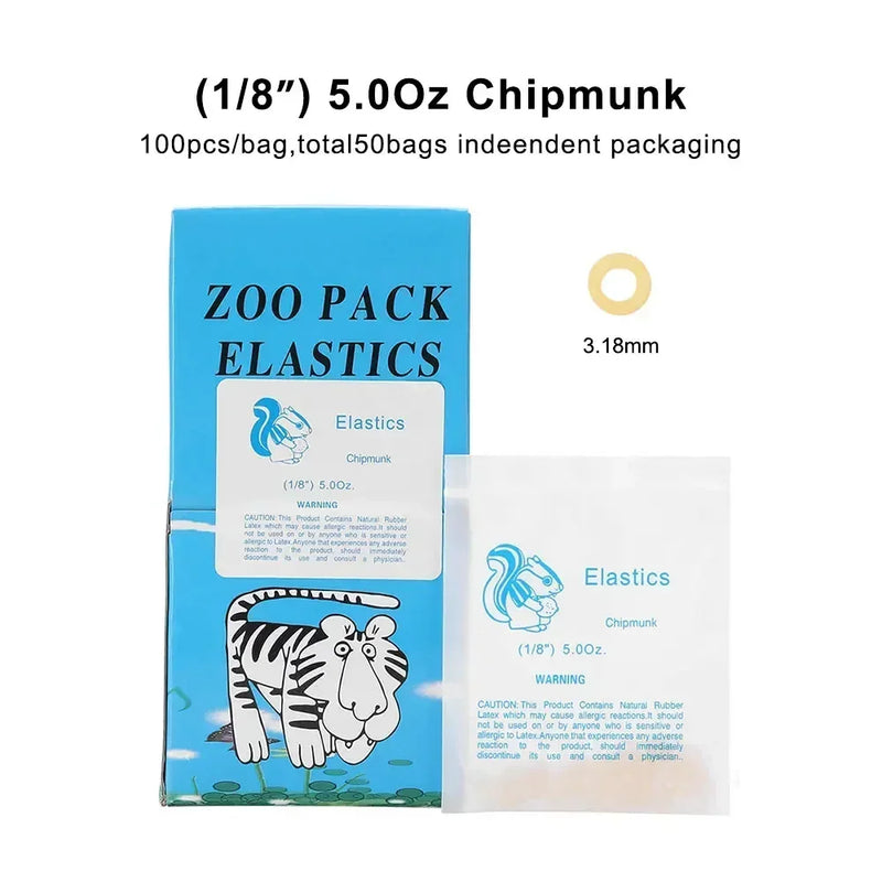 5000Pcs/Box Dental Orthodontic Zoo Pack Elastics Rubber Bands Latex Braces Force 3.5/5.0/6.5OZ Dentistry Orthodontic Materials