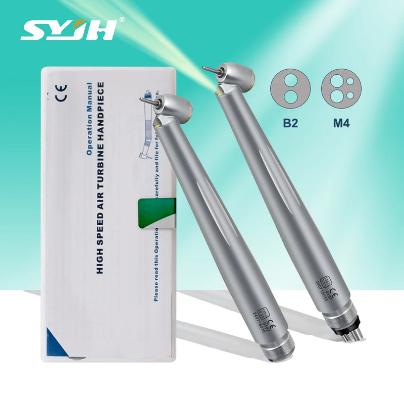 Dental 45° High Speed Handpiece E-generator Integrated Push Button Single Water Spray LED Light Handpiece Dentistry Tools