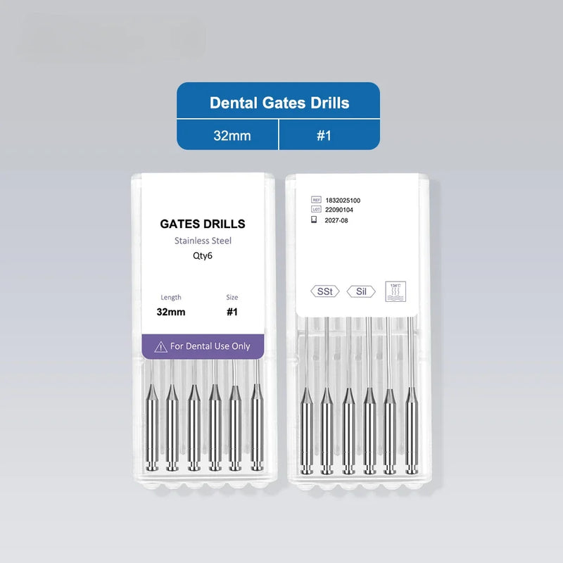 6Pcs/Pack Dental Endodontic Gates Drill Glidden Rotary 28mm/32mm Engine Use Stainless Steel Endo Files