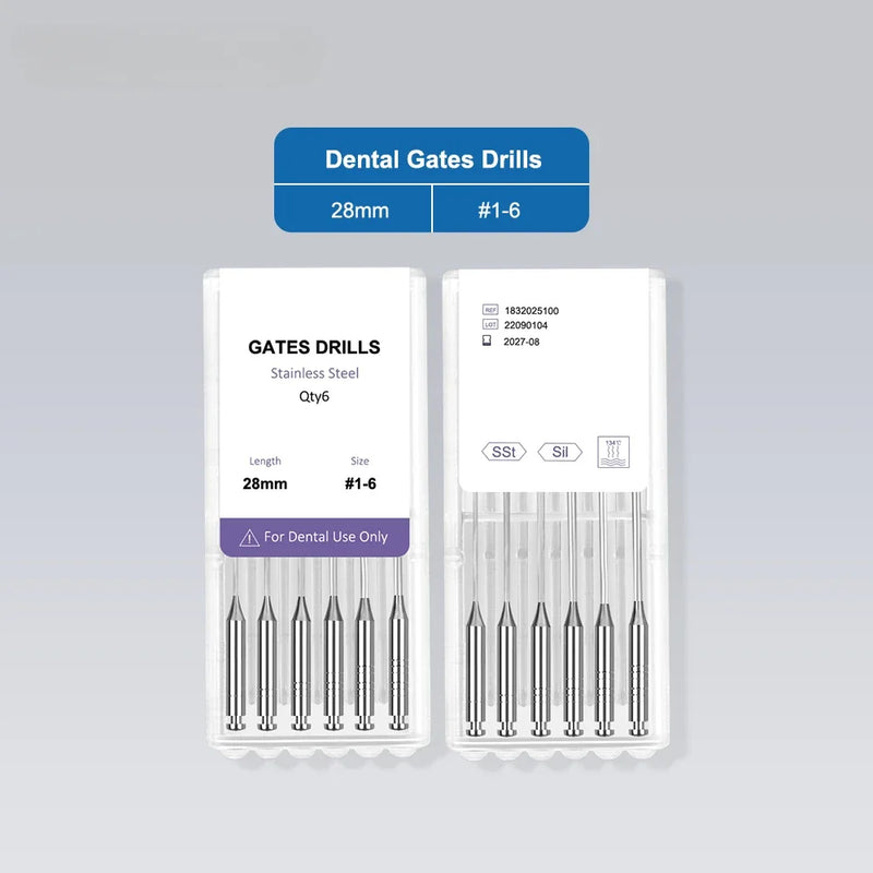 6Pcs/Pack Dental Endodontic Gates Drill Glidden Rotary 28mm/32mm Engine Use Stainless Steel Endo Files