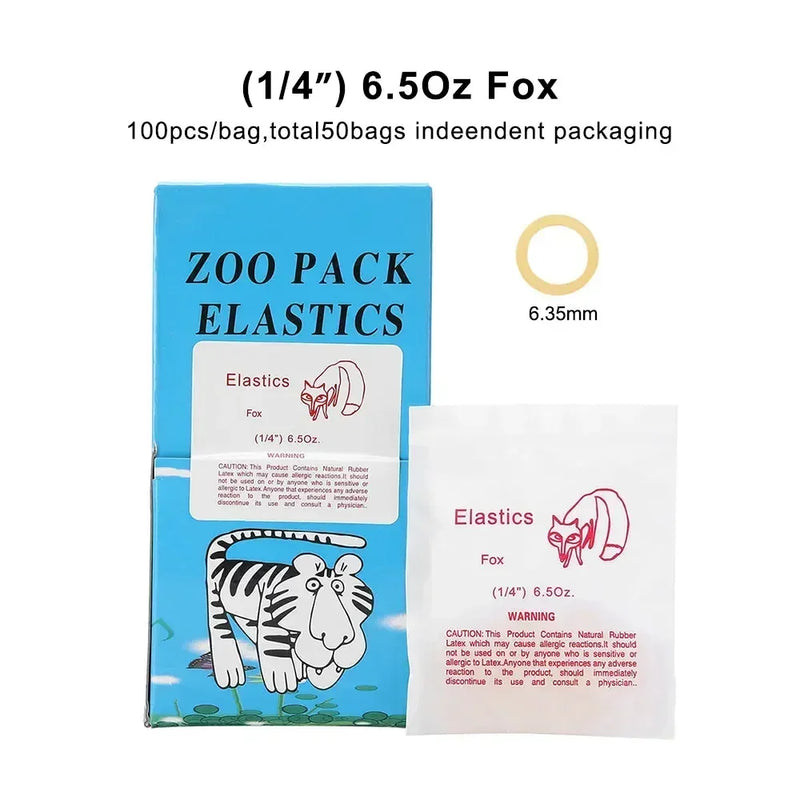 5000Pcs/Box Dental Orthodontic Zoo Pack Elastics Rubber Bands Latex Braces Force 3.5/5.0/6.5OZ Dentistry Orthodontic Materials