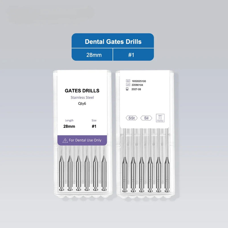 6Pcs/Pack Dental Endodontic Gates Drill Glidden Rotary 28mm/32mm Engine Use Stainless Steel Endo Files
