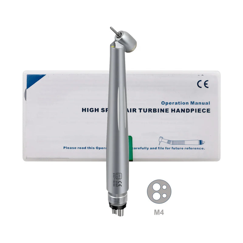 Dental 45° High Speed Handpiece E-generator Integrated Push Button Single Water Spray LED Light Handpiece Dentistry Tools