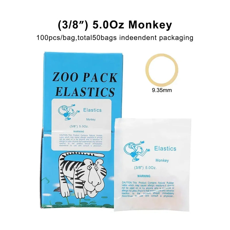 5000Pcs/Box Dental Orthodontic Zoo Pack Elastics Rubber Bands Latex Braces Force 3.5/5.0/6.5OZ Dentistry Orthodontic Materials
