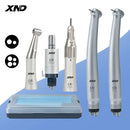 XND Dental Handpiece Set 2PCS Dental High Speed & Low Speed Handpiece Kit 2/4 Hole Push Button Handpiece Teeth Cutting Polishing