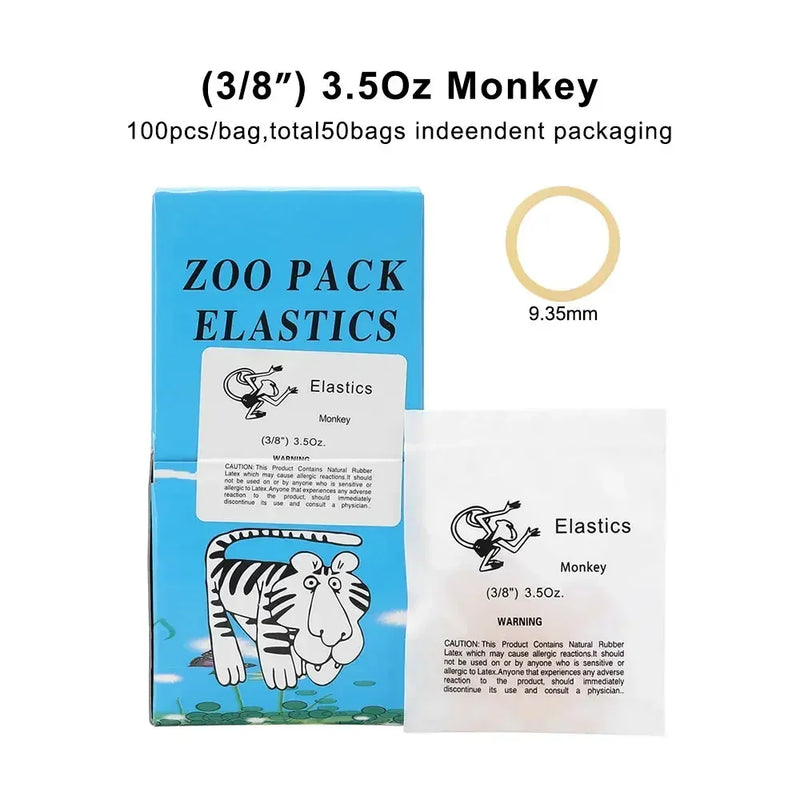 5000Pcs/Box Dental Orthodontic Zoo Pack Elastics Rubber Bands Latex Braces Force 3.5/5.0/6.5OZ Dentistry Orthodontic Materials