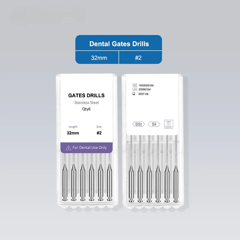 6Pcs/Pack Dental Endodontic Gates Drill Glidden Rotary 28mm/32mm Engine Use Stainless Steel Endo Files