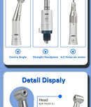 XND Dental Handpiece Set 2PCS Dental High Speed & Low Speed Handpiece Kit 2/4 Hole Push Button Handpiece Teeth Cutting Polishing