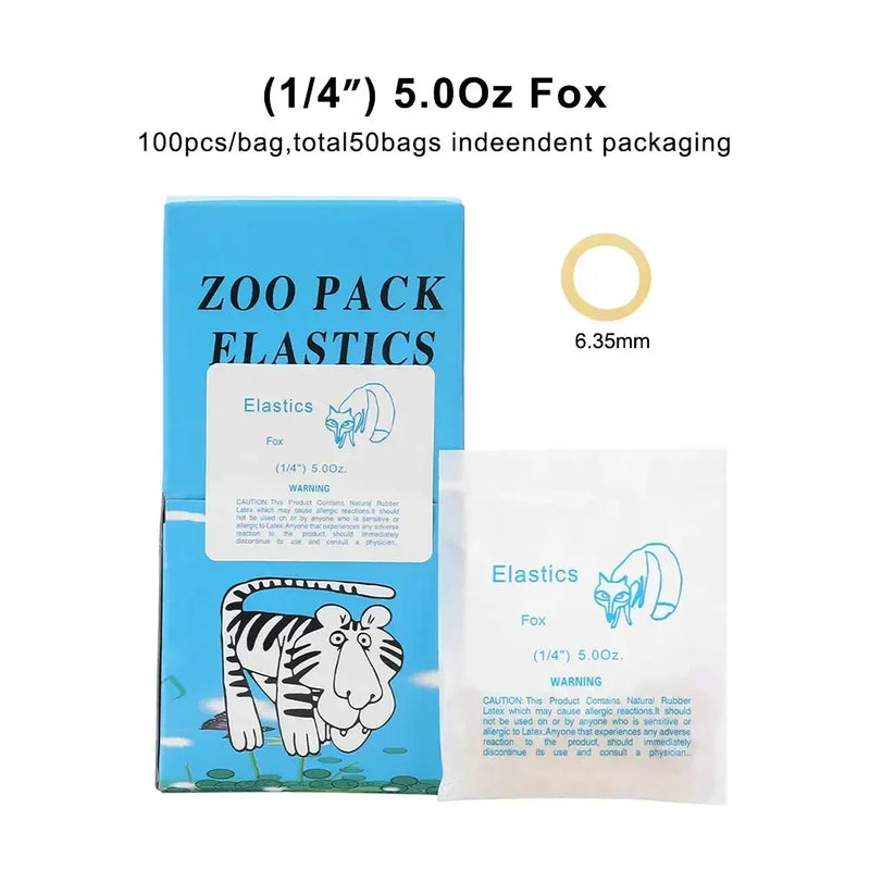 5000Pcs/Box Dental Orthodontic Zoo Pack Elastics Rubber Bands Latex Braces Force 3.5/5.0/6.5OZ Dentistry Orthodontic Materials