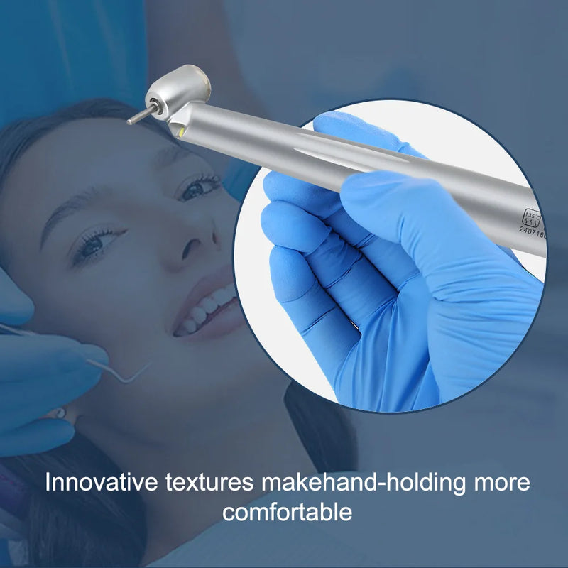 Dental 45° High Speed Handpiece E-generator Integrated Push Button Single Water Spray LED Light Handpiece Dentistry Tools