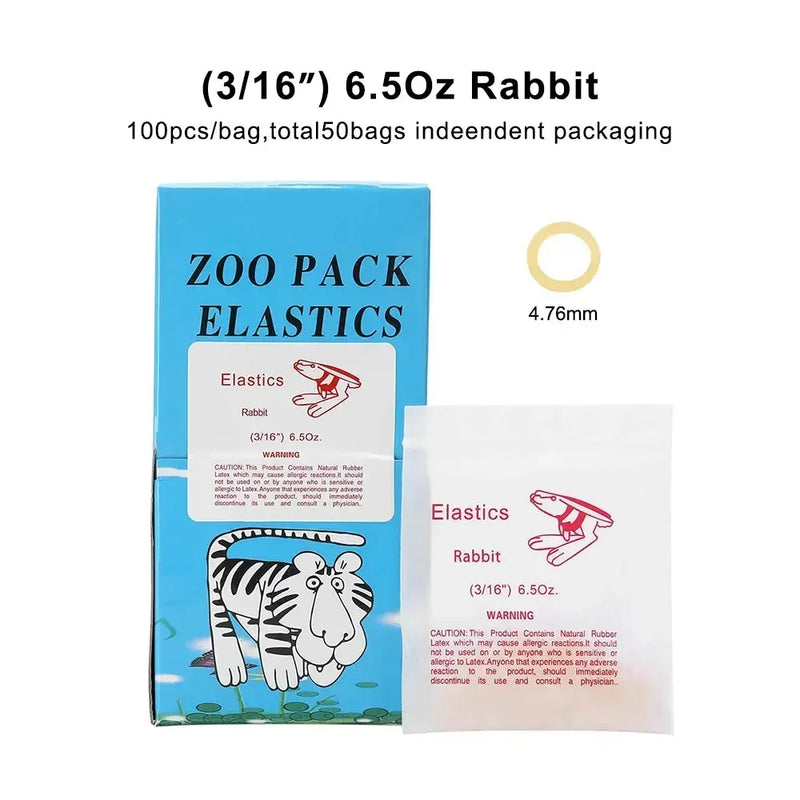 5000Pcs/Box Dental Orthodontic Zoo Pack Elastics Rubber Bands Latex Braces Force 3.5/5.0/6.5OZ Dentistry Orthodontic Materials