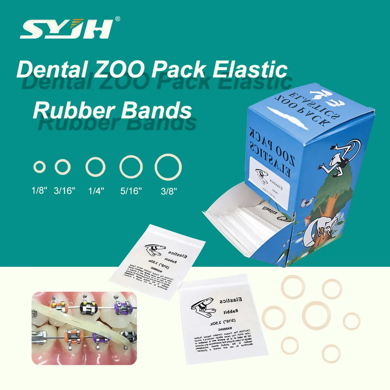5000Pcs/Box Dental Orthodontic Zoo Pack Elastics Rubber Bands Latex Braces Force 3.5/5.0/6.5OZ Dentistry Orthodontic Materials