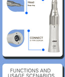 XND Dental Handpiece Set 2PCS Dental High Speed & Low Speed Handpiece Kit 2/4 Hole Push Button Handpiece Teeth Cutting Polishing