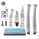 XND Dental Handpiece Set 2PCS Dental High Speed & Low Speed Handpiece Kit 2/4 Hole Push Button Handpiece Teeth Cutting Polishing