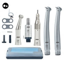 XND Dental Handpiece Set 2PCS Dental High Speed & Low Speed Handpiece Kit 2/4 Hole Push Button Handpiece Teeth Cutting Polishing