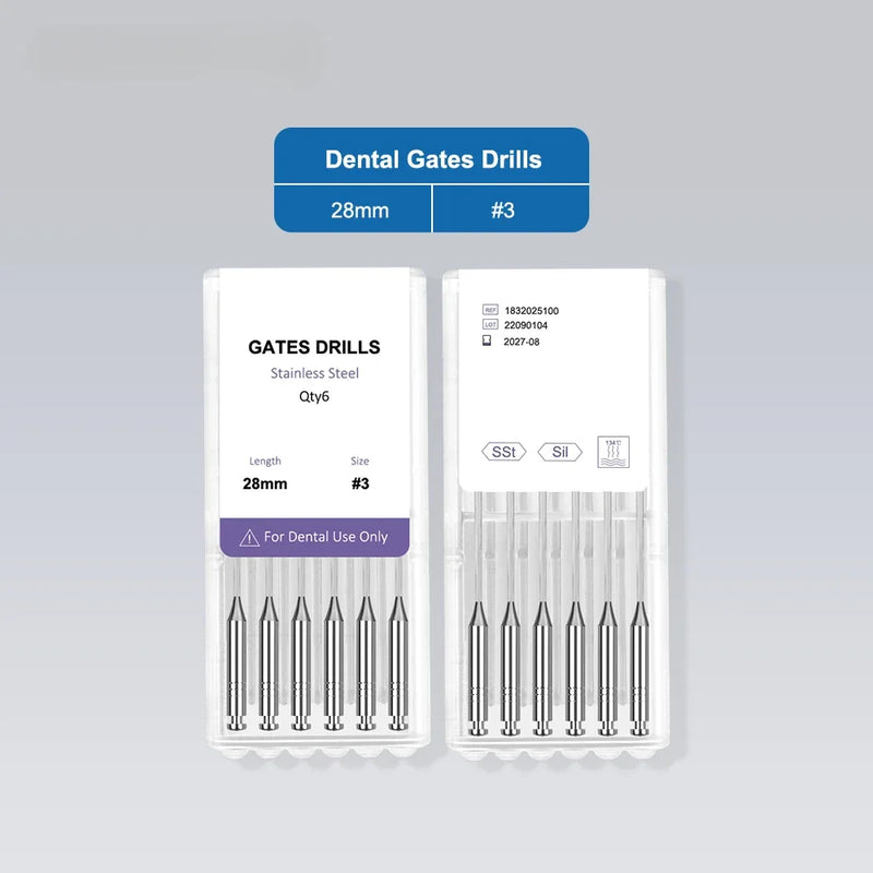 6Pcs/Pack Dental Endodontic Gates Drill Glidden Rotary 28mm/32mm Engine Use Stainless Steel Endo Files
