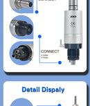 XND Dental Handpiece Set 2PCS Dental High Speed & Low Speed Handpiece Kit 2/4 Hole Push Button Handpiece Teeth Cutting Polishing